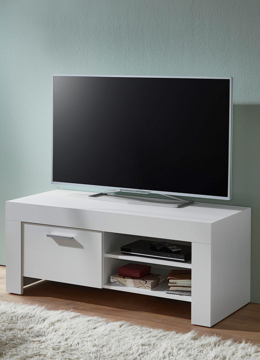 TV- & Hifi-Möbel - TV-Longboard, groß, in Farbe WEISS, in Ausführung klein Ansicht 1