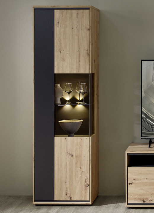 Vitrines - Vitrine met LED-verlichting, in Farbe ARTISAN EICHE-GRAFIT Ansicht 1