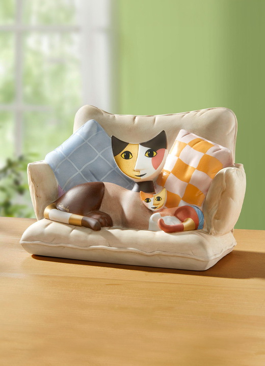 Figuren - Katzenmama auf Sofa, in Farbe BUNT