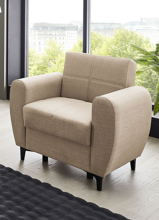 Polstergruppen - Polstergruppe, 2-teilig, in Farbe BEIGE, in Ausführung Sessel Ansicht 1