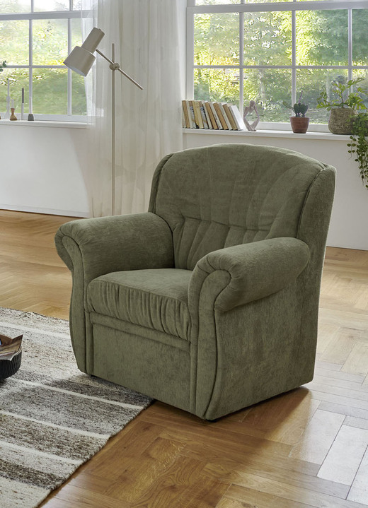 Gestoffeerde meubels - Klassiek gestoffeerd meubilair met hoogwaardige bekleding, in Farbe GROENTE, in Ausführung Fauteuil Ansicht 1