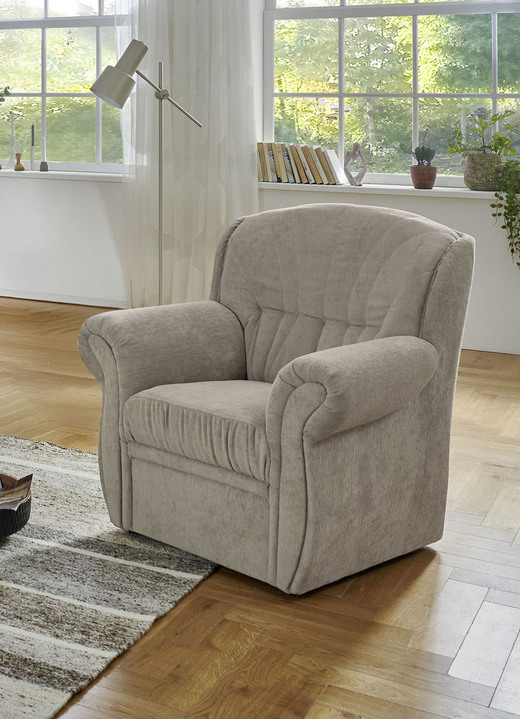 Gestoffeerde meubels - Klassiek gestoffeerd meubilair met hoogwaardige bekleding, in Farbe TAUPE, in Ausführung Fauteuil Ansicht 1