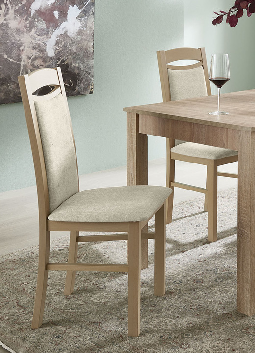 Stühle & Sitzbänke - Essgruppe, 5-teilig, in Farbe EICHE SONOMA-CREME, in Ausführung Stühle, 2er-Set Ansicht 1
