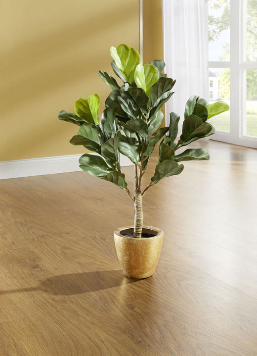 Kunst- & textielplanten - Vijgenbladplant in een pot, in Farbe GRÜN