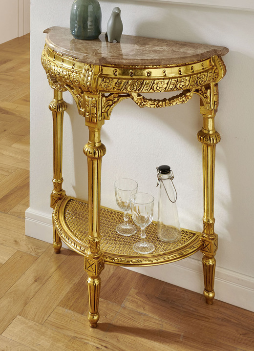Kleine meubels - Console met marmeren conglomeraat blad, in Farbe GOUD