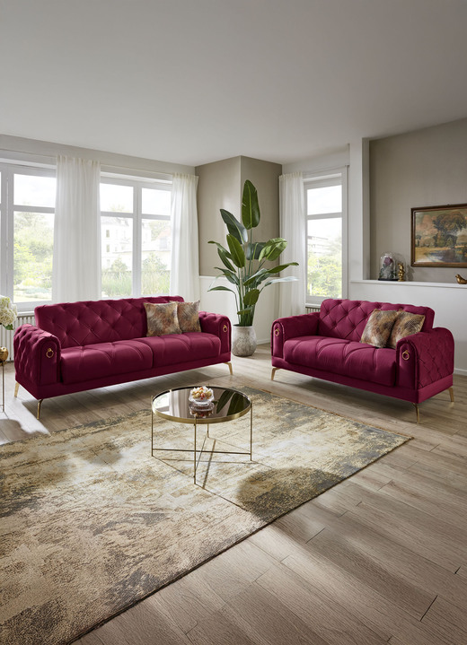 Gestoffeerde meubels - Gestoffeerde meubels, in Farbe BORDEAUX, in Ausführung Fauteuil Ansicht 1