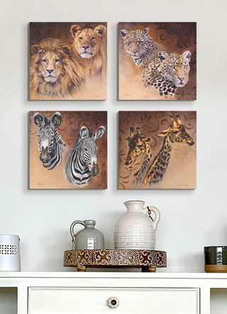 Hoogwaardige canvas schilderijset, 4 stuks