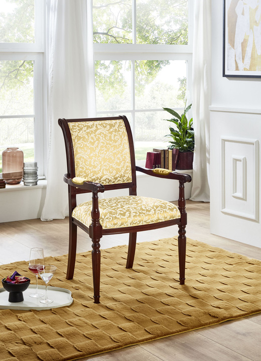 Stühle & Sitzbänke - Stuhl, Set 2er, in Farbe NUSSBAUM-GOLD, in Ausführung Armlehnstuhl Ansicht 1