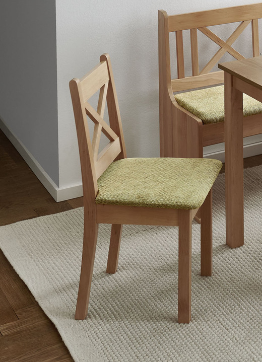 Landhuis meubels - Eetkamermeubilair, in Farbe NATUURLIJK GROEN, in Ausführung Stoelen, set van 2 Ansicht 1