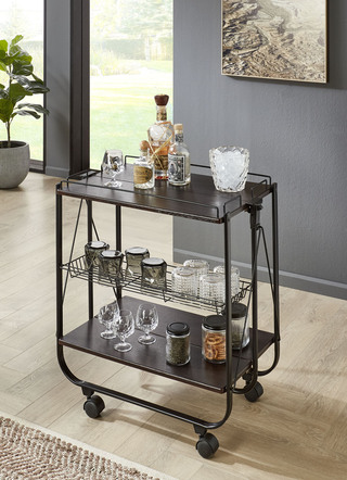 Opvouwbare serveerwagen met metalen frame