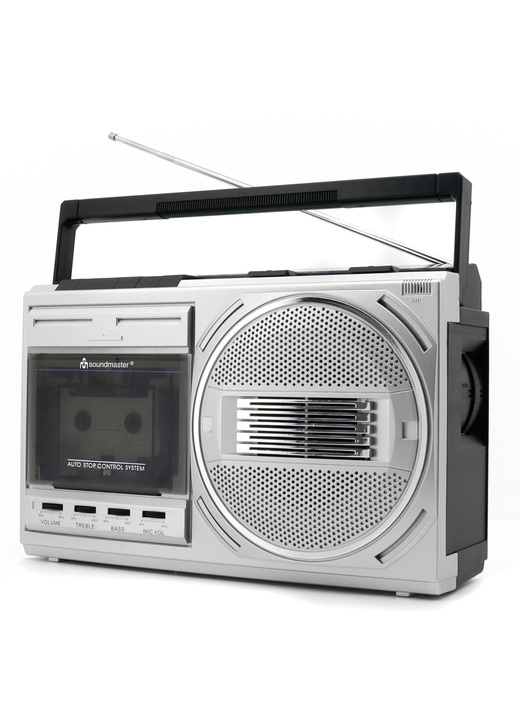Nostalgische apparaten - Retro cassetterecorder, in Farbe SILBER-SCHWARZ