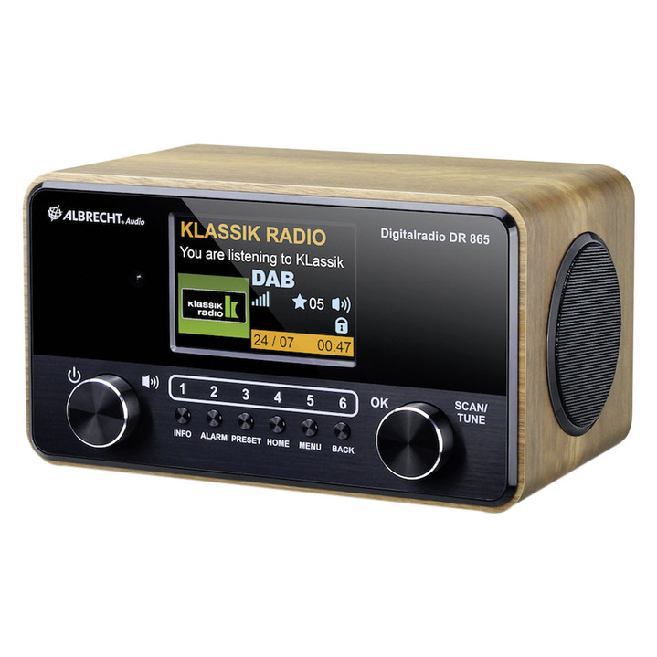 Muziekapparaten - Digitale radio met DAB+, in Farbe BRUIN