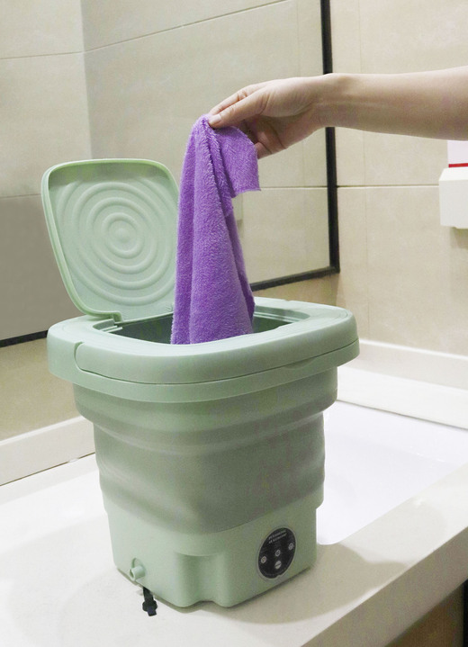 Reinigingsapparaten - Opvouwbare mini-wasmachine, in Farbe GRÜN Ansicht 1