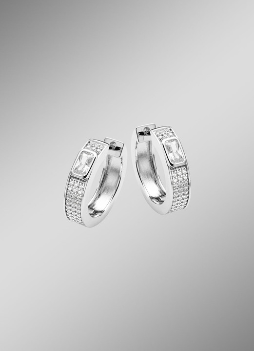 Ohrschmuck - Klappcreolen Silber 925/-, in Farbe  Ansicht 1