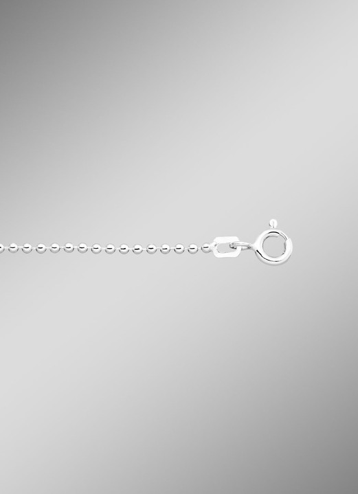 Halskettingen - Zilveren bolletjesketting, in Farbe  Ansicht 1