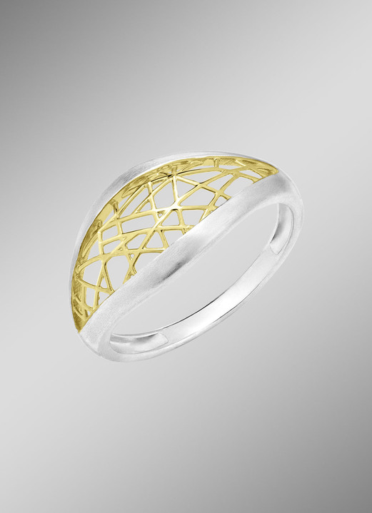 Ringen - Fascinerende damesring in elegante bicolor look, in Größe 160 bis 220, in Farbe  Ansicht 1