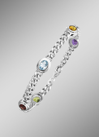 Zilveren armband met edelstenen