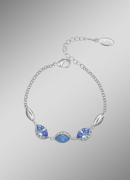 Armbanden - Sprankelende elegantie in blauw – armband met Swarovski kristallen, in Farbe  Ansicht 1