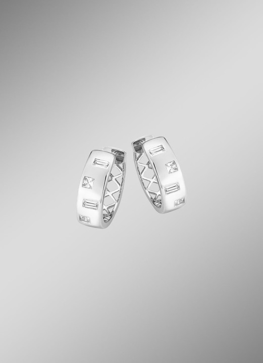 Ohrschmuck - Klappcreolen Silber 925/-, in Farbe  Ansicht 1
