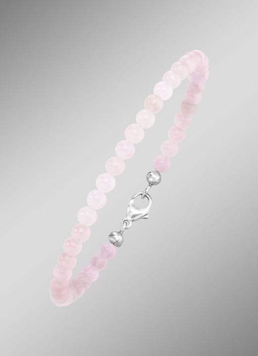 Armbanden - Armband met echte rozenkwarts, in Farbe  Ansicht 1