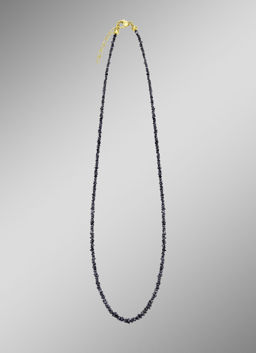 Halskettingen - Uitzonderlijke ketting met ruwe diamanten in donkergrijs, in Farbe  Ansicht 1