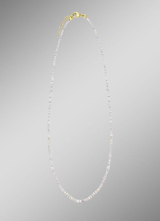 Halskettingen - Uitzonderlijke ketting met ruwe diamanten in lichtgrijs, in Farbe  Ansicht 1