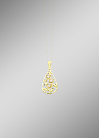 Elegante hanger in bloemmotief met zoetwaterparels