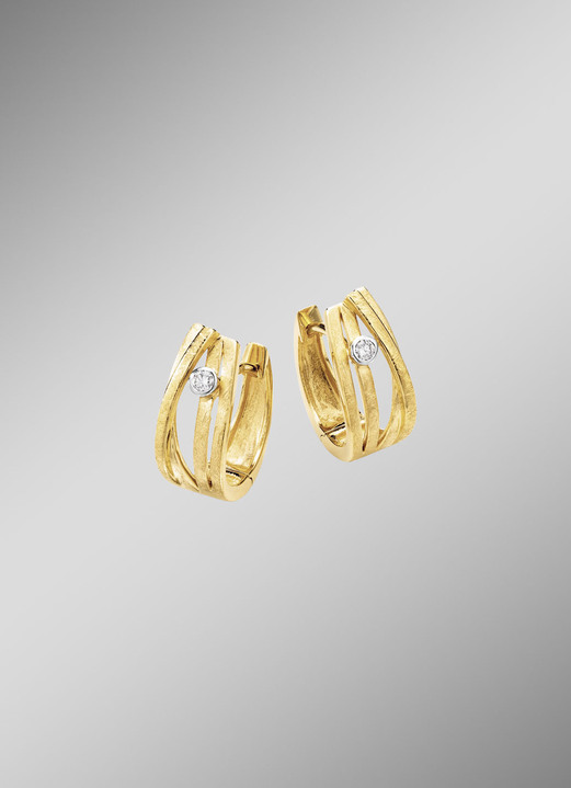 Ohrschmuck - Klappcreolen Gold 585/-, in Farbe  Ansicht 1