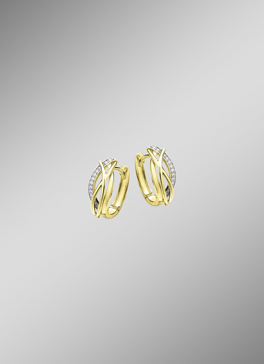 Ohrschmuck - Klappcreolen Gold 375/-, in Farbe  Ansicht 1