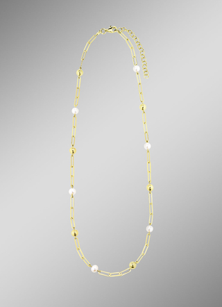 Gouden ketting met zoetwaterparels