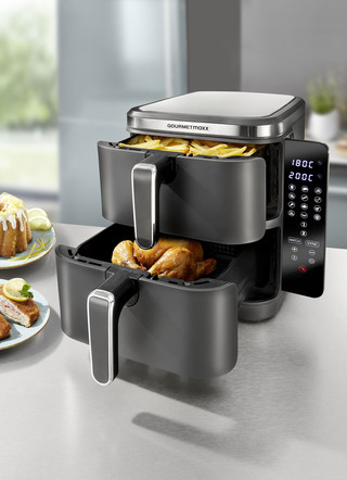 Digitale dubbelkamer heteluchtfriteuse “FryUP”