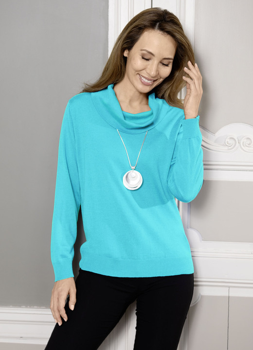 Basics - Pullover, in Größe 036 bis 050, in Farbe TÜRKIS Ansicht 1