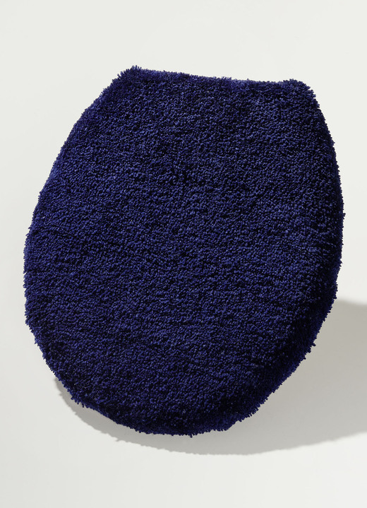 Badgarnituren - Vorleger halbrund, in Größe 100 (Vorleger halbrund, 50/ 80 cm) bis 112 (WC-Deckelbezug, 47/ 50 cm), in Farbe BLAU Ansicht 1
