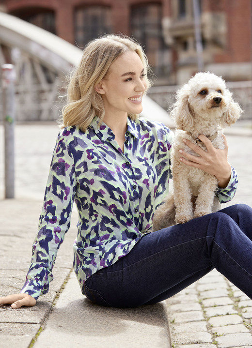 Laura Kent - Viscose blouse Laura Kent - Viscose blouse, in Größe 036 bis 052, in Farbe FLIEDER-MINT-LILA-BUNT