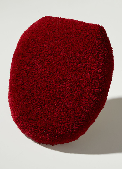 Grund - Superzachte badkamerset van Grund, in Größe 100 (Matje, halfrond 50/80 cm) bis 112 (Toiletdekselafdekking 47/50 cm), in Farbe GRAU-ROT Ansicht 1