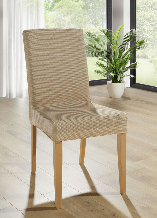 Grand foulards - Stretchhoezen met vlekbescherming, in Größe 101 (Stoelhoes) bis 106 (Stoelhoes), in Farbe BEIGE Ansicht 1