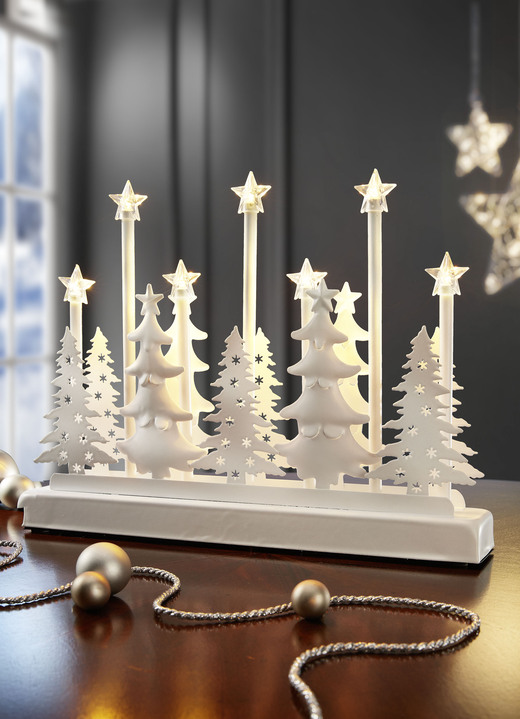 Weihnachtliche Dekorationen - LED-Leuchter, in Farbe WEISS