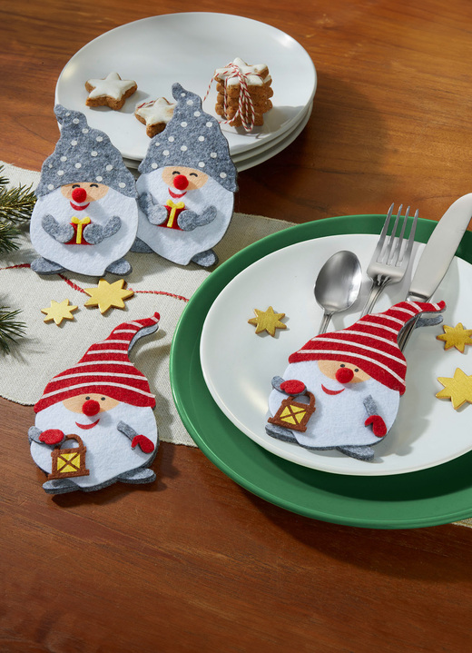 Kerstdecoraties - Bestekzakken, set van 4, in Farbe KLEURRIJK