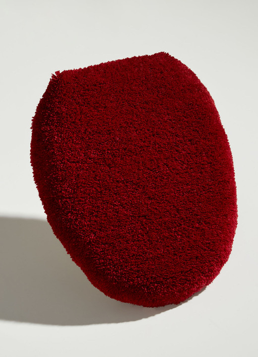 Badmatten - Halfrond tapijt, in Größe 100 (Matje, halfrond 50/80 cm) bis 112 (Toiletdekselafdekking 47/50 cm), in Farbe ROOD-ZWART Ansicht 1