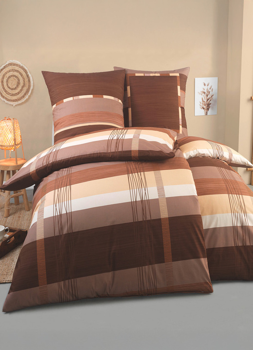 Beddengoed - Beddengoedset in renforcé-kwaliteit, in Größe 111 (40/80 cm + 135/200 cm) bis 115 (80/80 cm + 155/220 cm), in Farbe NOUGAT Ansicht 1