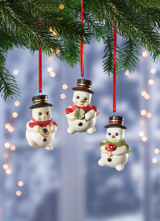 Goebel-Figuren - Schneemannhänger, 3er-Set, in Farbe BUNT