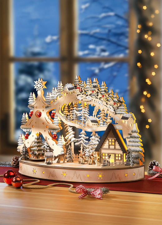 Kerstdecoraties - kaarsenboog, in Farbe NATUURLIJK-BRUIN-ROOD Ansicht 1