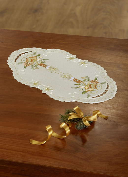 Tafellakens - Liefdevol geborduurde tafel- en kamerdecoratie, in Größe 130 (ovale kleedjes, 30/45 cm) bis Stervormig 160 cm., in Farbe MULTICOLOR Ansicht 1