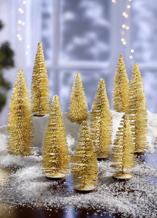 Kerstdecoraties - Tafeldecoratie Kerstbomen, set van 9, in Farbe GOLD