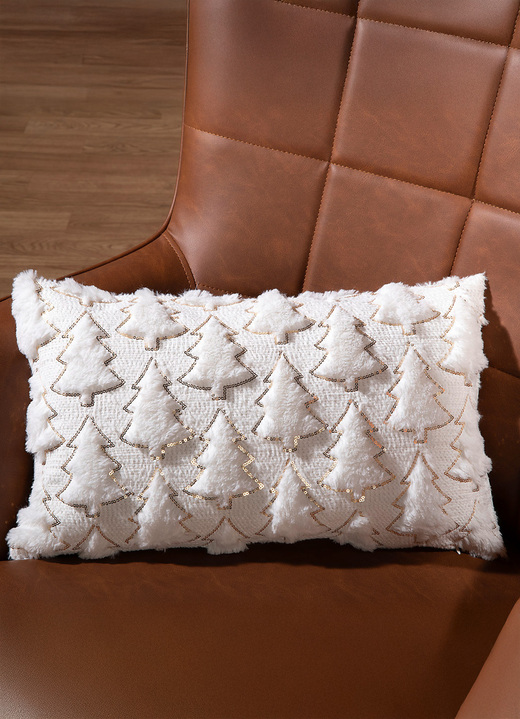 Kerstdecoraties - Gebreide kussenhoes, in Größe 904 (30 x 50 cm) bis 905 (40 x 40 cm), in Farbe SEKT-GOLD Ansicht 1
