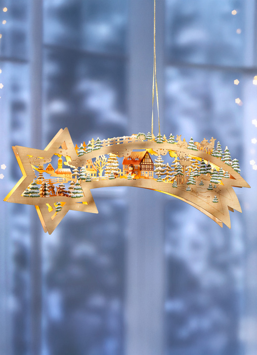 Weihnachtliche Dekorationen - Beleuchtete Sternschnuppe, in Farbe NATUR