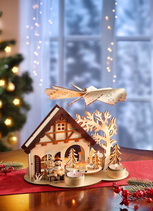 Weihnachtliche Dekorationen - Tischpyramide, in Farbe NATUR-BRAUN