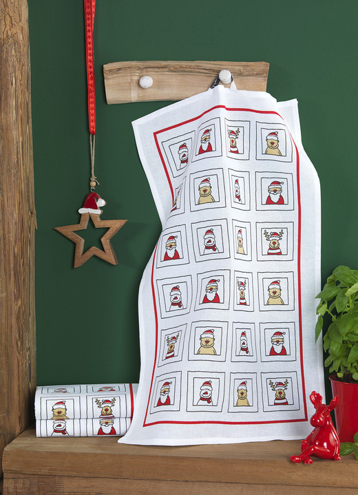 Vaatdoeken - Kersttheedoeken, set van 3, in Farbe KLEURRIJK