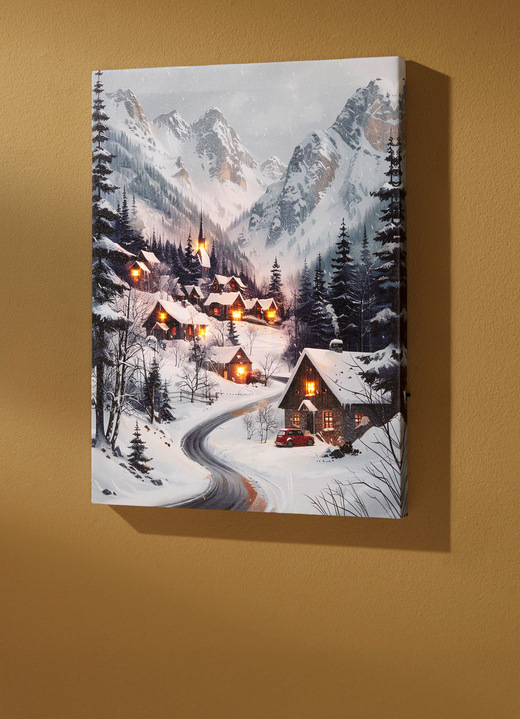 Weihnachtliche Dekorationen - LED-Bild, in Farbe BLAU-WEISS