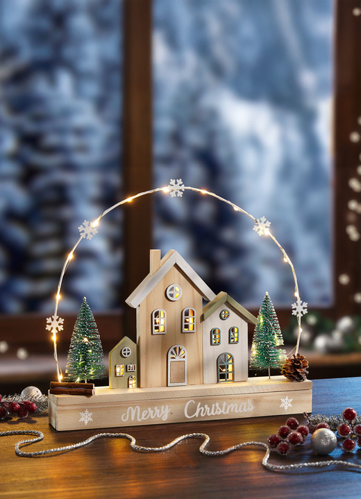 Kerstdecoraties - Verlichte huizen, in Farbe KLEURRIJK